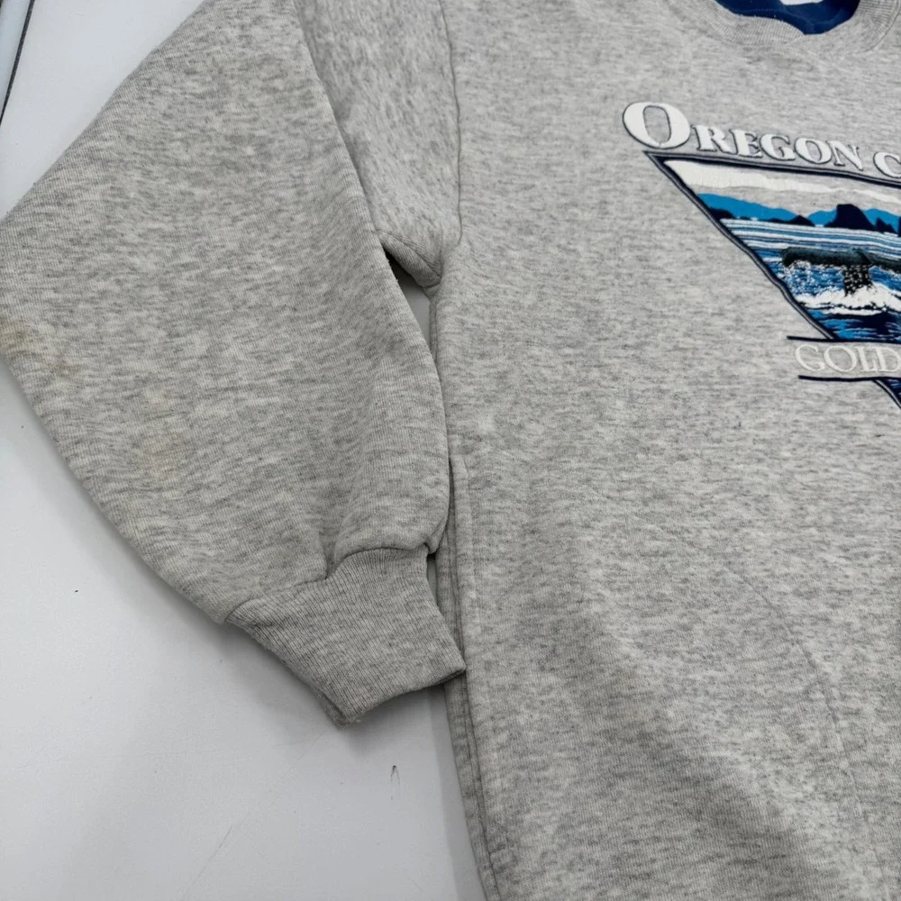 Vintage Oregon Coast Gold Beach Crewneck Sweatshirt Jerzees XL Heather Gray 80's